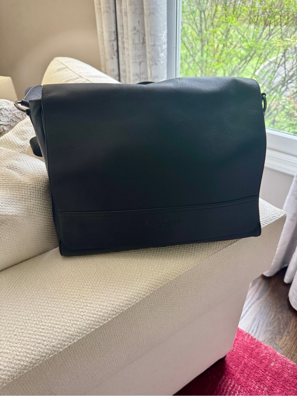 Coach Black Leather Messenger Bag